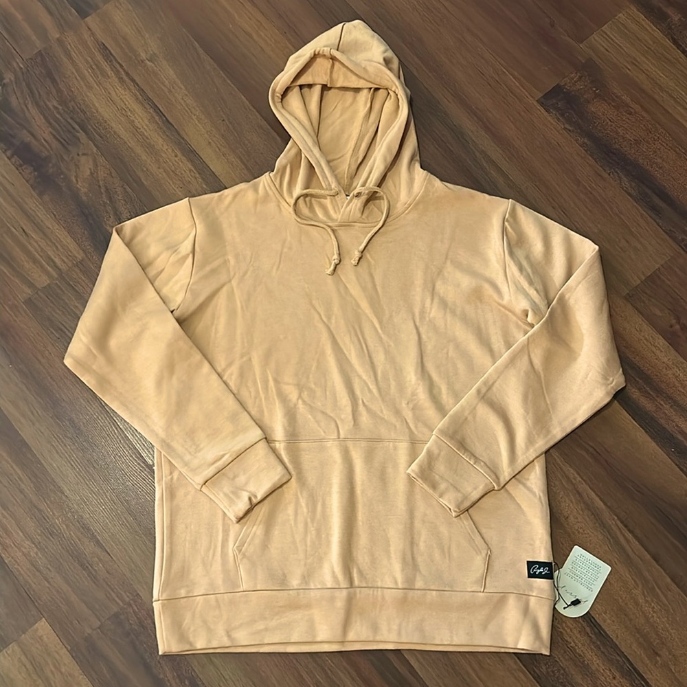 NWT Joss & J Bamboo Eco Friendly Hoodie XS, Temp Regulating, Peach Color